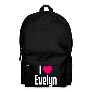 I Love Evelyn Pinkes Herz Ich liebe Evelyn - Rucksack - Schwarz - Vorne