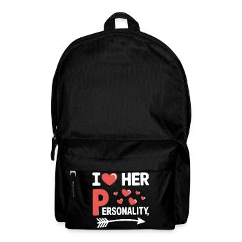 I Heart Her Personality Funny Love Saying - Backpack - black - Front