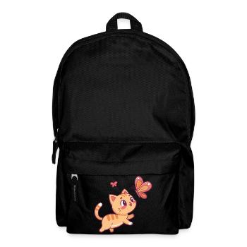 Chaton et Papillon en Joie - Sac à dos - noir - Devant