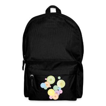 Pastel rosettes – decorative fan structure - Backpack - black - Front