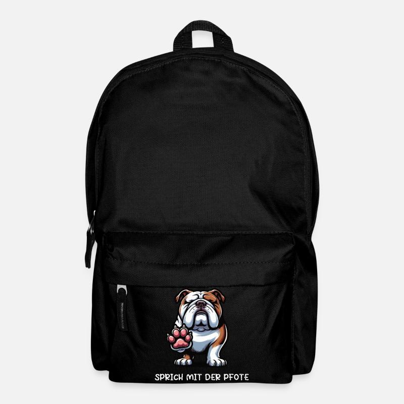 Sprich mit der Pfote Englische Bulldogge Bully  - Rucksack - Schwarz