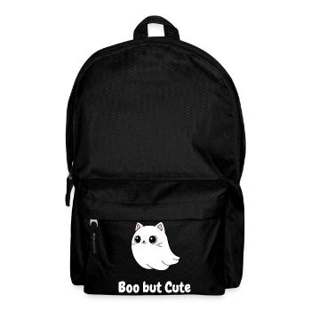 Boo but Cute Cat Ghost Illustration - Backpack - black - Front