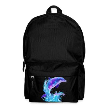 Farbiger Delfin Splash - Rucksack - Schwarz - Vorne