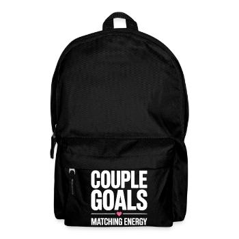 Couple Goals. Matching Energy. Romantic saying - Backpack - black - Front