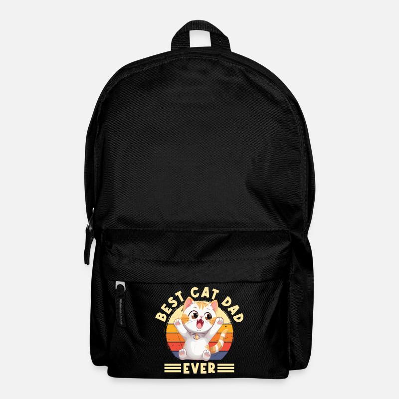 Katze Best Cat Dad Ever Katzenpapa Lustig Spruch - Rucksack - Schwarz