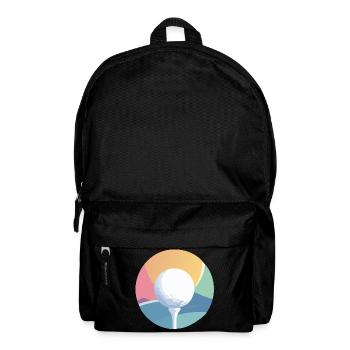 Golfball im bunten Farbkreis dezentes Golf Motiv - Rucksack - Schwarz - Vorne