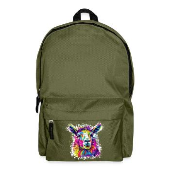 Llama Neon Pop Art - Backpack - olive green - Front