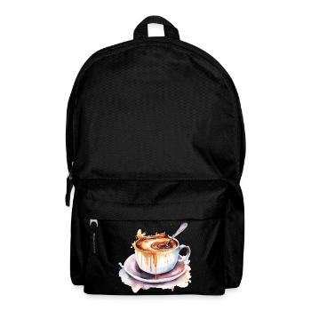 Coffee Watercolor Mug Splash - Backpack - black - Front