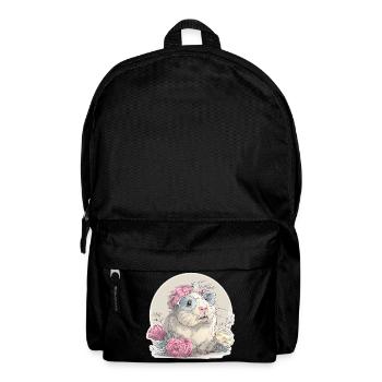 Guinea pig with flowers and glasses - Backpack - black - Front