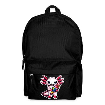 Axolotl with school cone for school enrollment - Backpack - black - Front