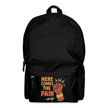 Faust mit Here Comes The Pain Schriftzug - Rucksack - Schwarz - Vorne