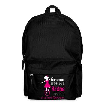 Einrad | Unicycling Freestyle Girl Krone richten - Rucksack - Schwarz - Vorne