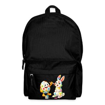 Œuf de Pâques drôle peint Joyeux lapin de Pâques - Sac à dos - noir - Devant