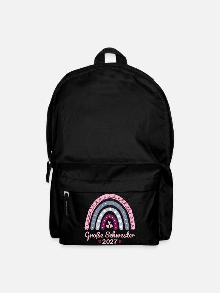 Große Schwester 2027 Boho Regenbogen pastell - Rucksack - Schwarz