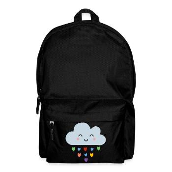 Mignons nuages en forme de cœurs arc-en-ciel Kawaii Happy Mood Design - Sac à dos - noir - Devant