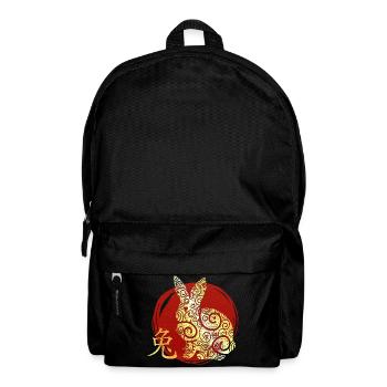 Rabbit Chinese Zodiac Horoscope - Backpack - black - Front