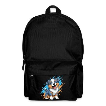 Cheerful puppy friend in a splash of color - Backpack - black - Front
