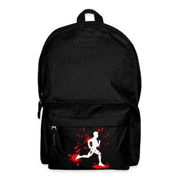 Homme de course dans la boue – Coureur d’éclaboussures - Sac à dos - noir - Devant