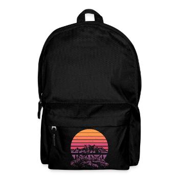 Retro MTB Mountain Bike Alps Sunset Trail Bike - Backpack - black - Front