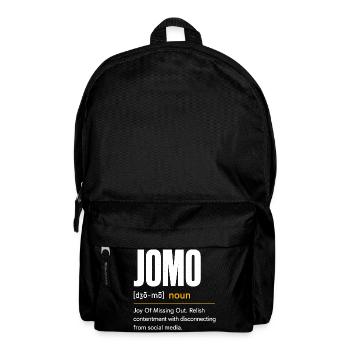 JOMO: Freude am Nichtstun - Rucksack - Schwarz - Vorne