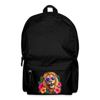 Tropischer Löwe mit Sonnenbrille - Rucksack - Schwarz - Vorne