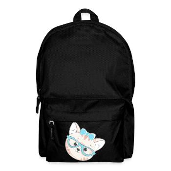 Cute nerd kitten with glasses & bow - Backpack - black - Front