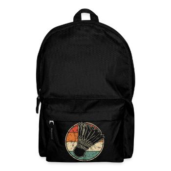 Vintage print with badminton shuttlecock - Backpack - black - Front