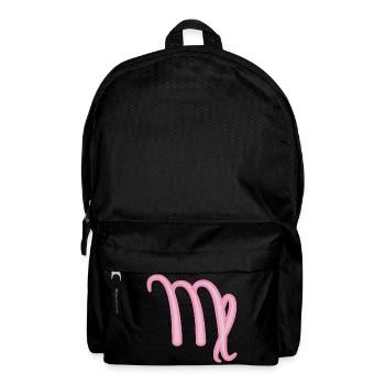 Virgo Zodiac Sign Symbol Pastel Pink - Backpack - black - Front