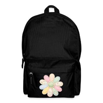 Bunte Blume Patchwork Vintage Cottagecore Design - Rucksack - Schwarz - Vorne