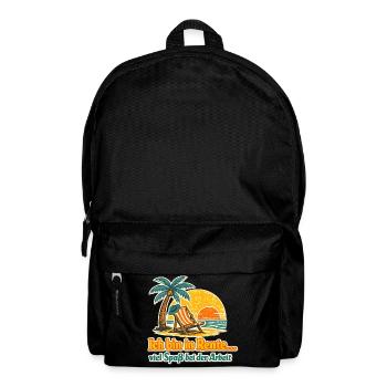 Rente am Strand Spruch - Rucksack - Schwarz - Vorne