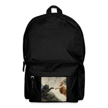 Chat gifle la main de Dieu Mème des chats drôles - Sac à dos - noir - Devant