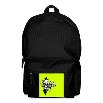 Neon Yellow Skeleton Necklace - Backpack - black - Front