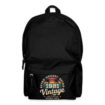 Vintage August 1981 Birthday August 1981 Mountain - Backpack - black - Front