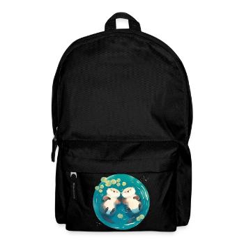 Otter Cute Valentine's Day Anniversary Wedding Anniversary Couple - Backpack - black - Front