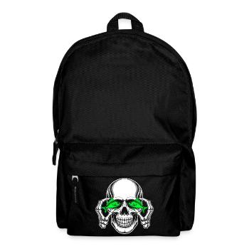 Skull with green fish eyes - Backpack - black - Front