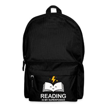 Reading Is My Superpower | Book Lover Shirt - Backpack - black - Front