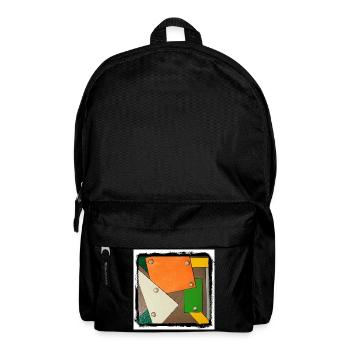Geometrische Farbzellen Montage - Rucksack - Schwarz - Vorne