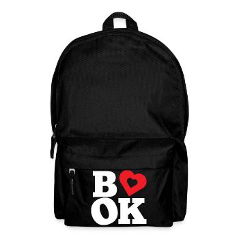 Book Heart I Love Books Bold Typography - Rucksack - Schwarz - Vorne