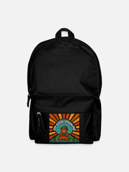 Cozy Bear Coffee Mountain – Vintage-Wildnis - Rucksack - Schwarz