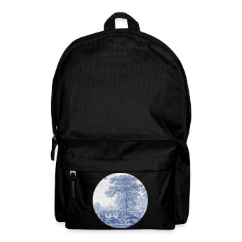Delft_Blue_Classic_Dutch_Landscape_Ceramic_Art - Rucksack - Schwarz - Vorne
