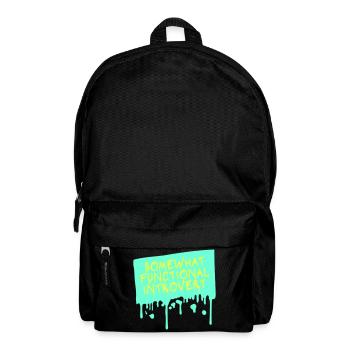 Somewhat Functional Introvert Spruch Logo Text - Rucksack - Schwarz - Vorne