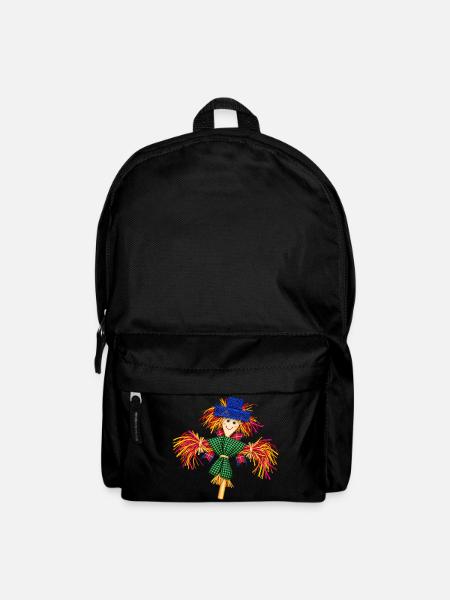 Buntes Stroh-Vogelscheuchen-Patchwork - Rucksack - Schwarz