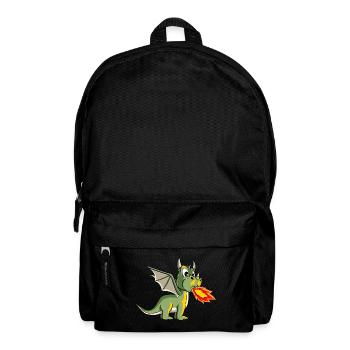 Cute Dragon Spits Fire Cartoon Dragon - Backpack - black - Front
