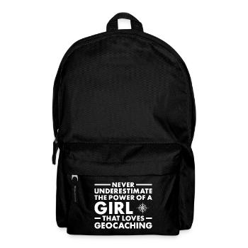 Geocacher Never Underestimate The Power Of A Girl - Backpack - black - Front