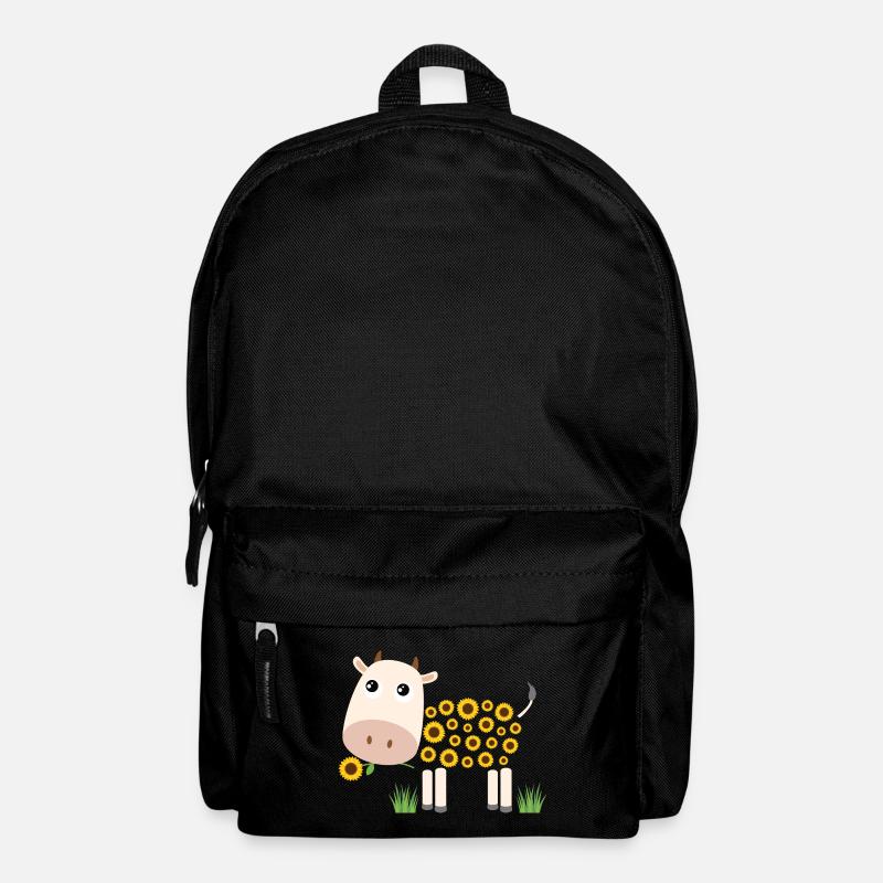 Vache avec tournesol au lieu de fourrure - Sac à dos - noir