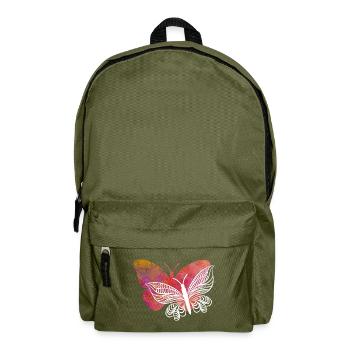 Ich liebe Schmetterlinge - Rucksack - Olivgrün - Vorne