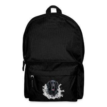 Flat Coated Retriever dans le trou de verre - Sac à dos - noir - Devant