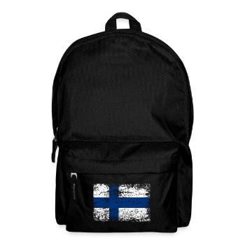 Finnland Flagge Used Look Banner Land Suomi - Rucksack - Schwarz - Vorne
