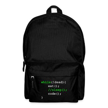 While dead - eat sleep code repeat if coding - Backpack - black - Front