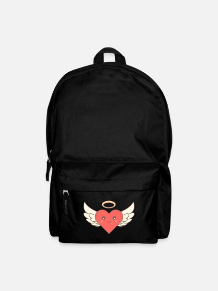 Halo de visage d'aile d'ange coeur doux - Sac à dos - noir